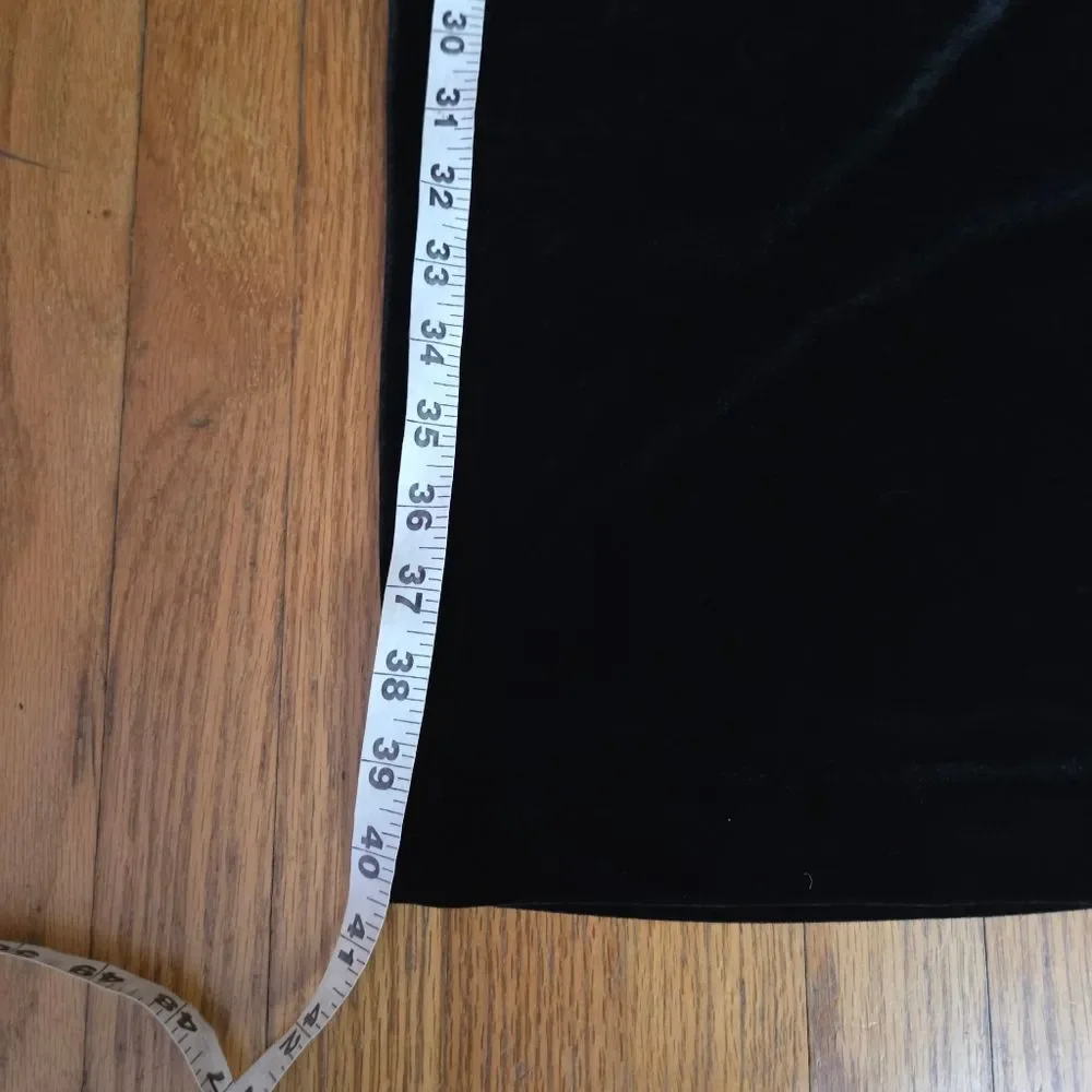 Vintage Velvet Maxi Skirt Black Witchy Dark Academia Gothic Y2K Size 6